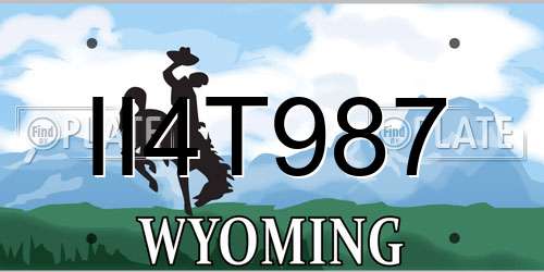 II4T987 Wyoming License Plate