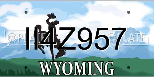 II4Z957 Wyoming License Plate