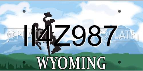 II4Z987 Wyoming License Plate