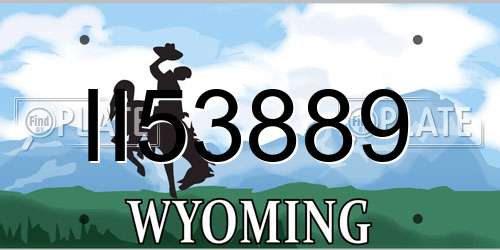 II53889 Wyoming License Plate
