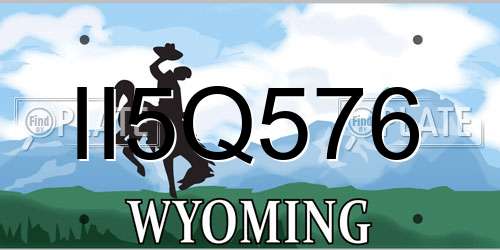 II5Q576 Wyoming License Plate