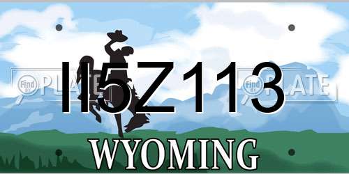 II5Z113 Wyoming License Plate