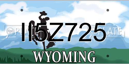 II5Z725 Wyoming License Plate