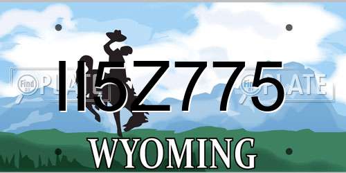 II5Z775 Wyoming License Plate