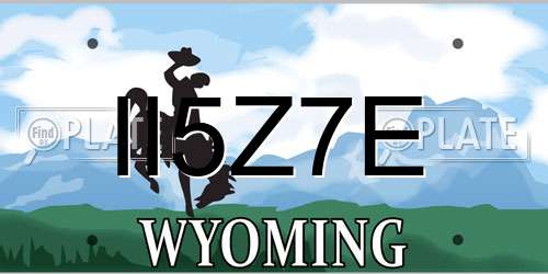 II5Z7E Wyoming License Plate