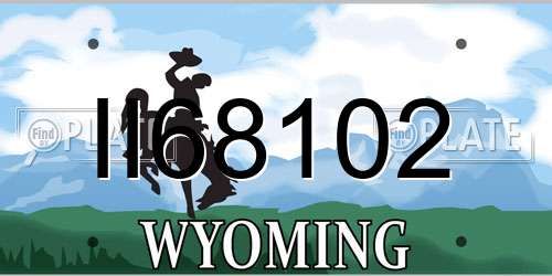 II68102 Wyoming License Plate
