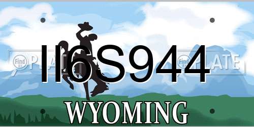 II6S944 Wyoming License Plate