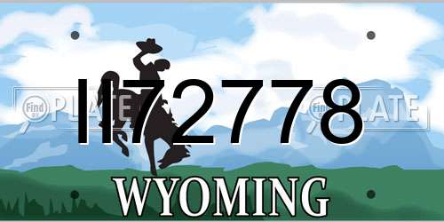 II72778 Wyoming License Plate