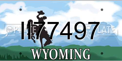 II77497 Wyoming License Plate