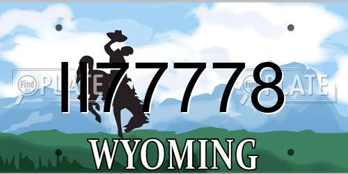 II77778 Wyoming License Plate