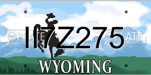 II7Z275 Wyoming License Plate