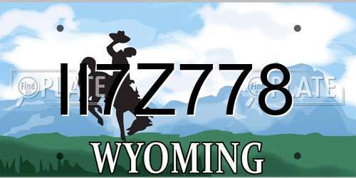 II7Z778 Wyoming License Plate