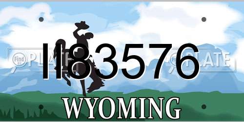 II83576 Wyoming License Plate