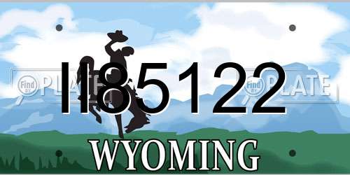 II85122 Wyoming License Plate
