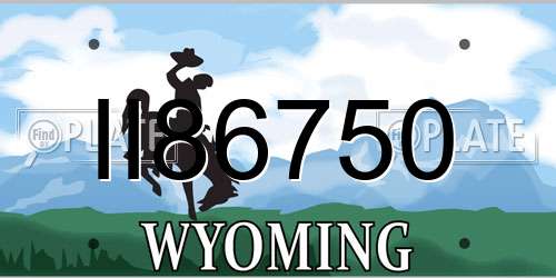 II86750 Wyoming License Plate