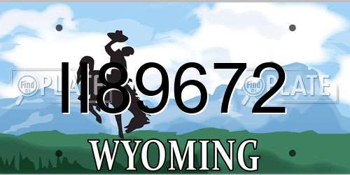 II89672 Wyoming License Plate