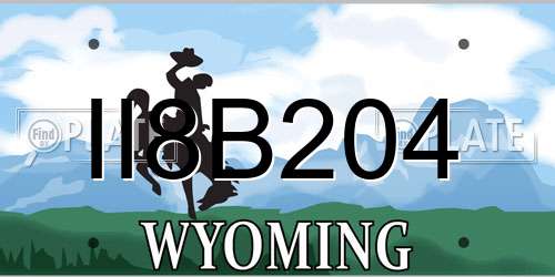II8B204 Wyoming License Plate