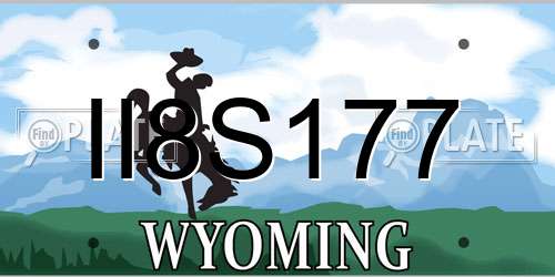 II8S177 Wyoming License Plate