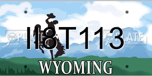 II8T113 Wyoming License Plate