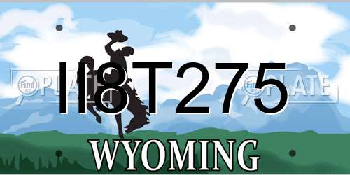 II8T275 Wyoming License Plate