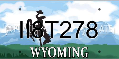 II8T278 Wyoming License Plate