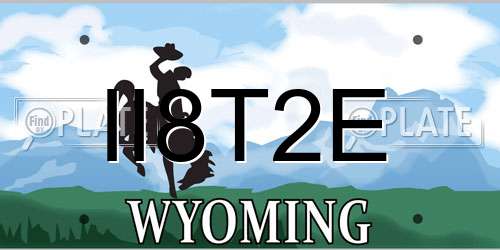 II8T2E Wyoming License Plate