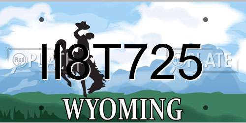 II8T725 Wyoming License Plate