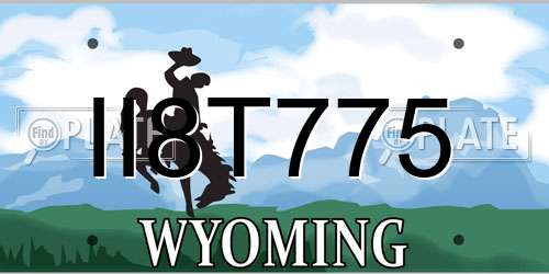 II8T775 Wyoming License Plate