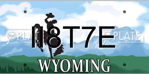 II8T7E Wyoming License Plate
