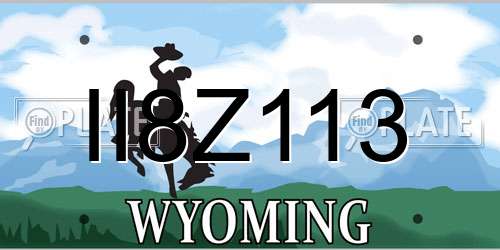 II8Z113 Wyoming License Plate