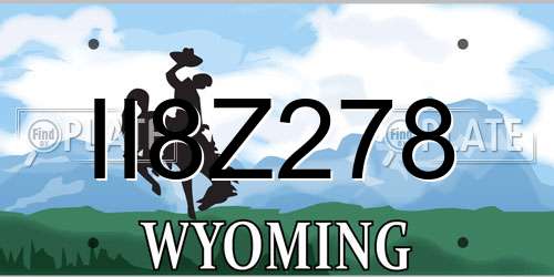 II8Z278 Wyoming License Plate