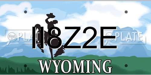 II8Z2E Wyoming License Plate