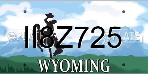 II8Z725 Wyoming License Plate