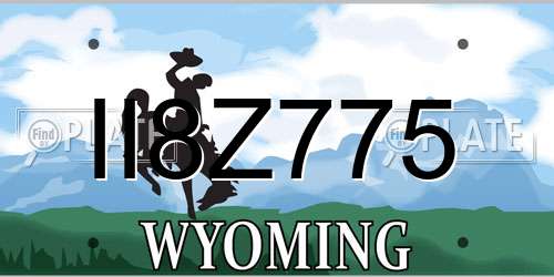 II8Z775 Wyoming License Plate