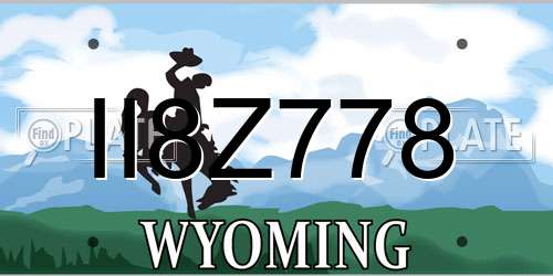 II8Z778 Wyoming License Plate