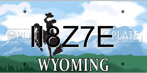 II8Z7E Wyoming License Plate