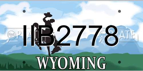 IIB2778 Wyoming License Plate