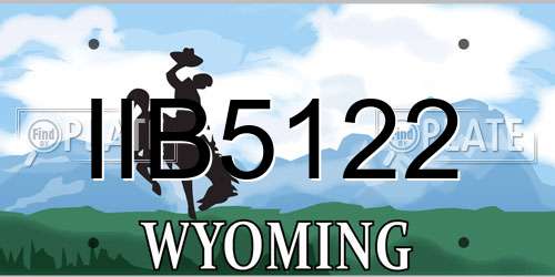 IIB5122 Wyoming License Plate
