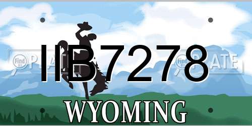IIB7278 Wyoming License Plate