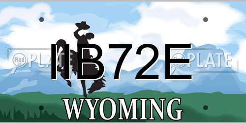 IIB72E Wyoming License Plate