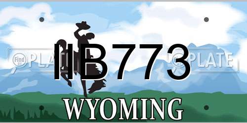 IIB773 Wyoming License Plate