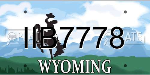 IIB7778 Wyoming License Plate
