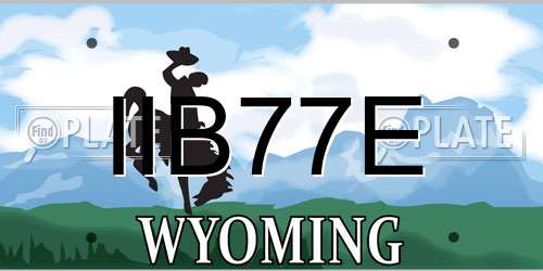 IIB77E Wyoming License Plate