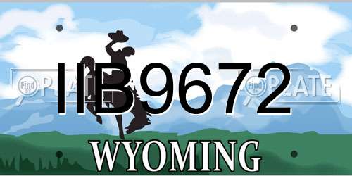 IIB9672 Wyoming License Plate