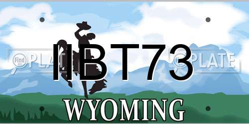 IIBT73 Wyoming License Plate