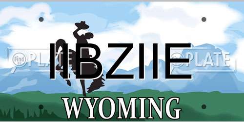 IIBZIIE Wyoming License Plate