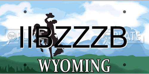 IIBZZZB Wyoming License Plate