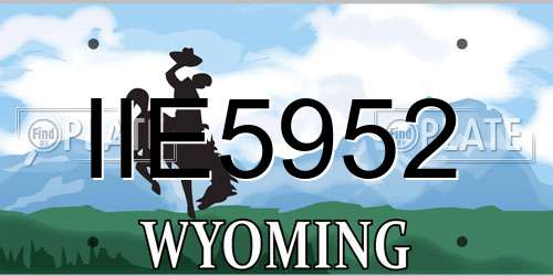 IIE5952 Wyoming License Plate