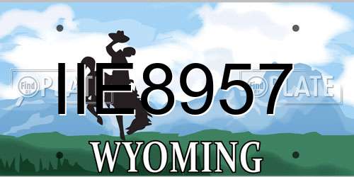 IIE8957 Wyoming License Plate