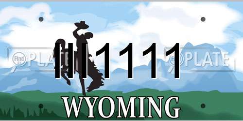 III1111 Wyoming License Plate